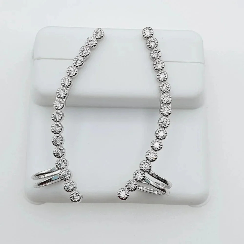"925 Sterling Silver Plated CZ Earrings, EVBRS422